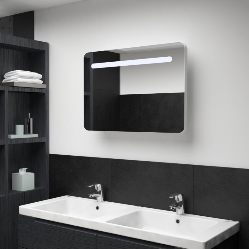 vidaXL Mueble de baño con espejo LED 80x9,5x55 cm vidaXL Mueble de baño con espejo LED 80x9,5x55 cm