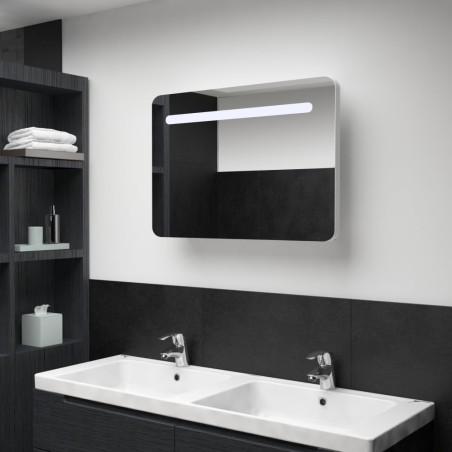 vidaXL Mueble de baño con espejo LED 80x9,5x55 cm  