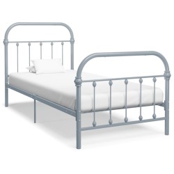 vidaXL Estructura de cama de metal gris 100x200 cm