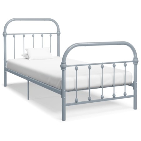 vidaXL Estructura de cama de metal gris 100x200 cm
