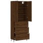 vidaXL Aparador alto madera contrachapada marrón roble 69,5x34x180 cm vidaXL Aparador alto madera contrachapada marrón roble 69,5x34x180 cm