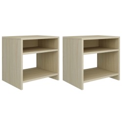 vidaXL Mesitas de noche 2 uds contrachapado roble sonoma 40x30x39 cm