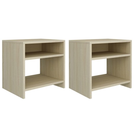 vidaXL Mesitas de noche 2 uds contrachapado roble sonoma 40x30x39 cm