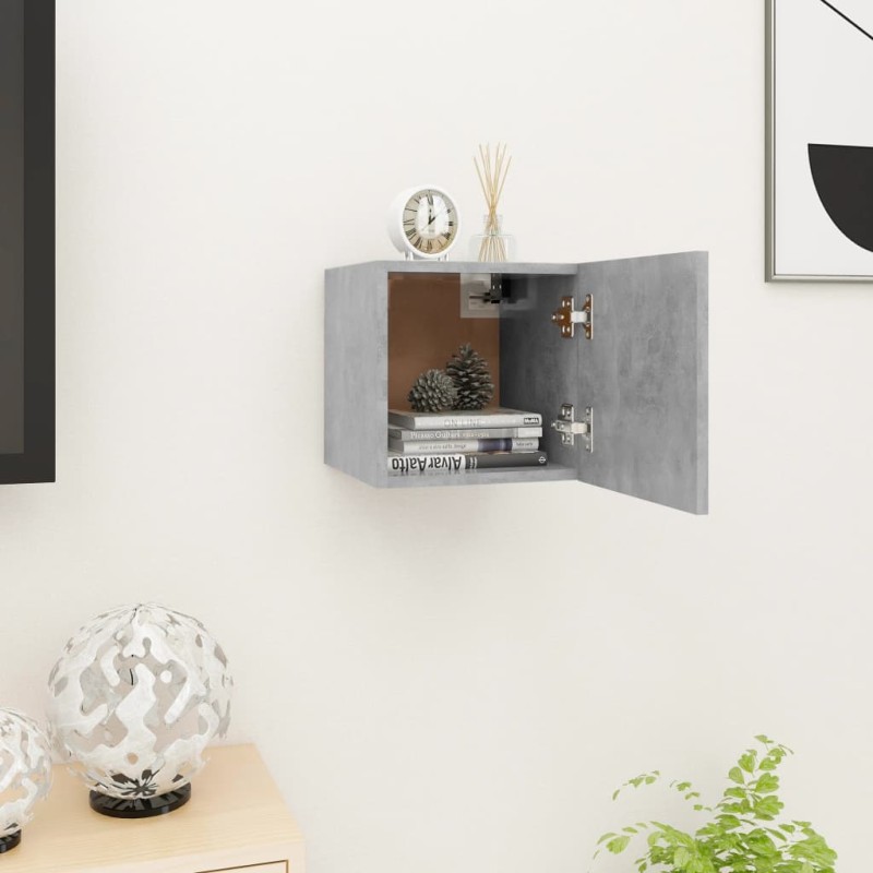 vidaXL Mueble de salón de pared gris hormigón 30,5x30x30 cm vidaXL Mueble de salón de pared gris hormigón 30,5x30x30 cm