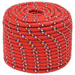vidaXL Cuerda de barco polipropileno rojo 14 mm 100 m