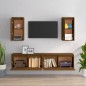 vidaXL Muebles para TV 4 piezas madera maciza de pino marrón miel vidaXL Muebles para TV 4 piezas madera maciza de pino marrón miel