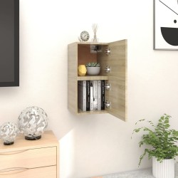 vidaXL Muebles de salón de pared 2 uds roble Sonoma 30,5x30x30 cm