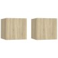 vidaXL Muebles de salón de pared 2 uds roble Sonoma 30,5x30x30 cm vidaXL Muebles de salón de pared 2 uds roble Sonoma 30,5x30x30 cm
