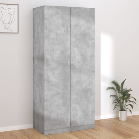 vidaXL Armario de madera contrachapada gris hormigón 90x52x200 cm