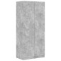 vidaXL Armario de madera contrachapada gris hormigón 90x52x200 cm vidaXL Armario de madera contrachapada gris hormigón 90x52x200 cm