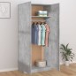 vidaXL Armario de madera contrachapada gris hormigón 90x52x200 cm vidaXL Armario de madera contrachapada gris hormigón 90x52x200 cm
