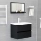 vidaXL Espejo de baño madera contrachapada negro 60x10,5x37 cm vidaXL Espejo de baño madera contrachapada negro 60x10,5x37 cm