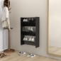 vidaXL Zapatero de pared madera contrachapada negro brillo 60x18x90 cm vidaXL Zapatero de pared madera contrachapada negro brillo 60x18x90 cm