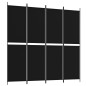 vidaXL Biombo divisor de 4 paneles de tela negro 200x200 cm vidaXL Biombo divisor de 4 paneles de tela negro 200x200 cm