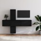 vidaXL Muebles para TV 5 piezas madera maciza de pino negro