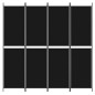 vidaXL Biombo divisor de 4 paneles de tela negro 200x200 cm vidaXL Biombo divisor de 4 paneles de tela negro 200x200 cm