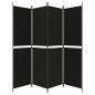 vidaXL Biombo divisor de 4 paneles de tela negro 200x200 cm vidaXL Biombo divisor de 4 paneles de tela negro 200x200 cm