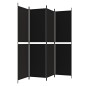 vidaXL Biombo divisor de 4 paneles de tela negro 200x200 cm vidaXL Biombo divisor de 4 paneles de tela negro 200x200 cm