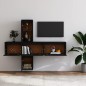vidaXL Muebles para TV 5 piezas madera maciza de pino negro