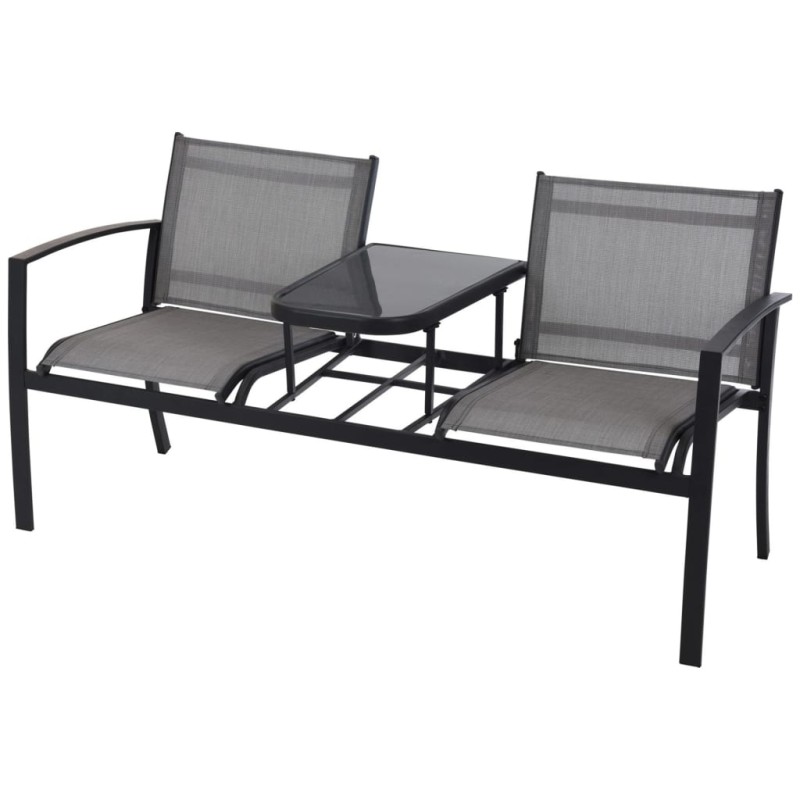 ProGarden Banco para jardín de 2 plazas con mesa ProGarden Banco para jardín de 2 plazas con mesa