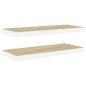 vidaXL Estante flotante de pared MDF roble y blanco 80x23,5x3,8 cm vidaXL Estante flotante de pared MDF roble y blanco 80x23,5x3,8 cm