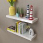 vidaXL Estantes flotantes de pared 2 uds MDF blanco para libros/DVD vidaXL Estantes flotantes de pared 2 uds MDF blanco para libros/DVD