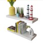 vidaXL Estantes flotantes de pared 2 uds MDF blanco para libros/DVD vidaXL Estantes flotantes de pared 2 uds MDF blanco para libros/DVD