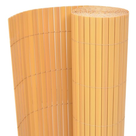 vidaXL Valla de jardín de doble cara PVC amarilla 90x500 cm