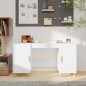 vidaXL Escritorio de madera contrachapada blanco 140x50x75 cm vidaXL Escritorio de madera contrachapada blanco 140x50x75 cm