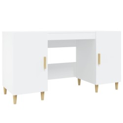 vidaXL Escritorio de madera contrachapada blanco 140x50x75 cm