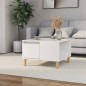 vidaXL Mesa de centro madera contrachapada blanco brillo 55x55x36,5 cm