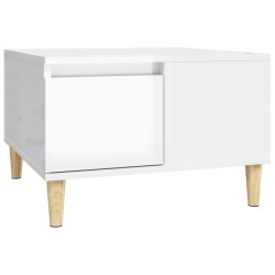 vidaXL Mesa de centro madera contrachapada blanco brillo 55x55x36,5 cm