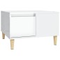 vidaXL Mesa de centro madera contrachapada blanco brillo 55x55x36,5 cm