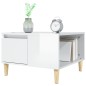 vidaXL Mesa de centro madera contrachapada blanco brillo 55x55x36,5 cm