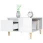 vidaXL Mesa de centro madera contrachapada blanco brillo 55x55x36,5 cm