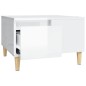 vidaXL Mesa de centro madera contrachapada blanco brillo 55x55x36,5 cm