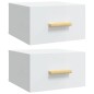 vidaXL Mesitas de noche de pared 2 uds blanco brillo 35x35x20 cm vidaXL Mesitas de noche de pared 2 uds blanco brillo 35x35x20 cm