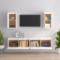 vidaXL Muebles para TV 4 piezas madera maciza de pino blanco