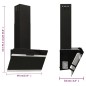 vidaXL Campana extractora pared acero y vidrio templado negro 60 cm vidaXL Campana extractora pared acero y vidrio templado negro 60 cm