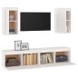 vidaXL Muebles para TV 4 piezas madera maciza de pino blanco