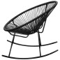 vidaXL Silla mecedora de jardín ratán sintético negro vidaXL Silla mecedora de jardín ratán sintético negro
