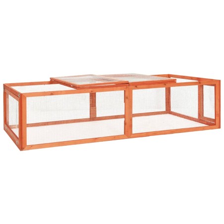 vidaXL Conejera de madera maciza de abeto 183x90x46,5 cm