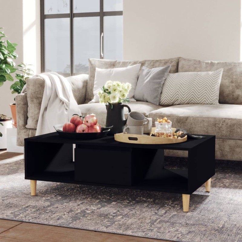 vidaXL Mesa de centro madera contrachapada negro 103,5x60x35 cm vidaXL Mesa de centro madera contrachapada negro 103,5x60x35 cm