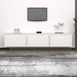 vidaXL Mueble de TV 3 piezas madera maciza de pino blanco