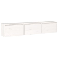 vidaXL Mueble de TV 3 piezas madera maciza de pino blanco