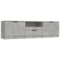vidaXL Mueble de TV madera contrachapada gris hormigón 140x35x40 cm