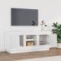 vidaXL Mueble de TV madera contrachapada blanco brillo 102x35x45 cm