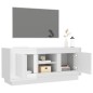 vidaXL Mueble de TV madera contrachapada blanco brillo 102x35x45 cm