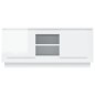 vidaXL Mueble de TV madera contrachapada blanco brillo 102x35x45 cm