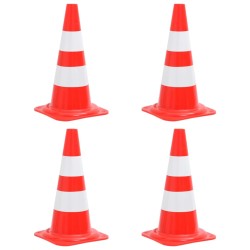 vidaXL Conos de tráfico reflectantes 4 unidades rojo y blanco 50 cm
